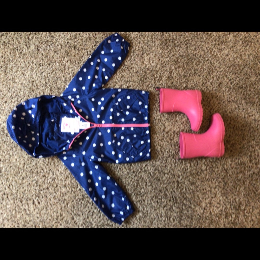 Toddler Girls Rain Jacket & Boots